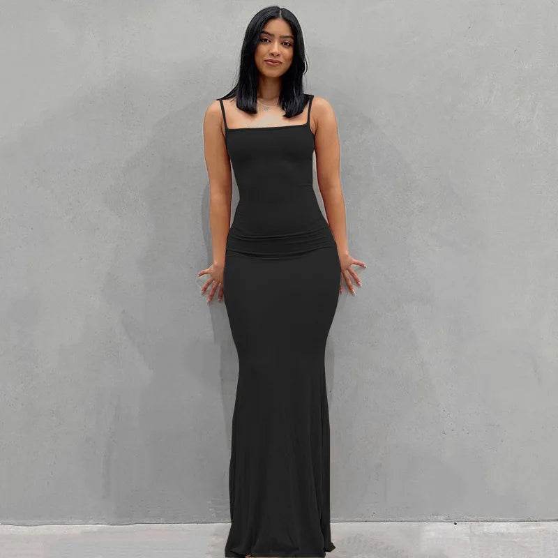 2024 Solid Color Slim Slip Dress - Women's High Step Elegance - Buy Center UK