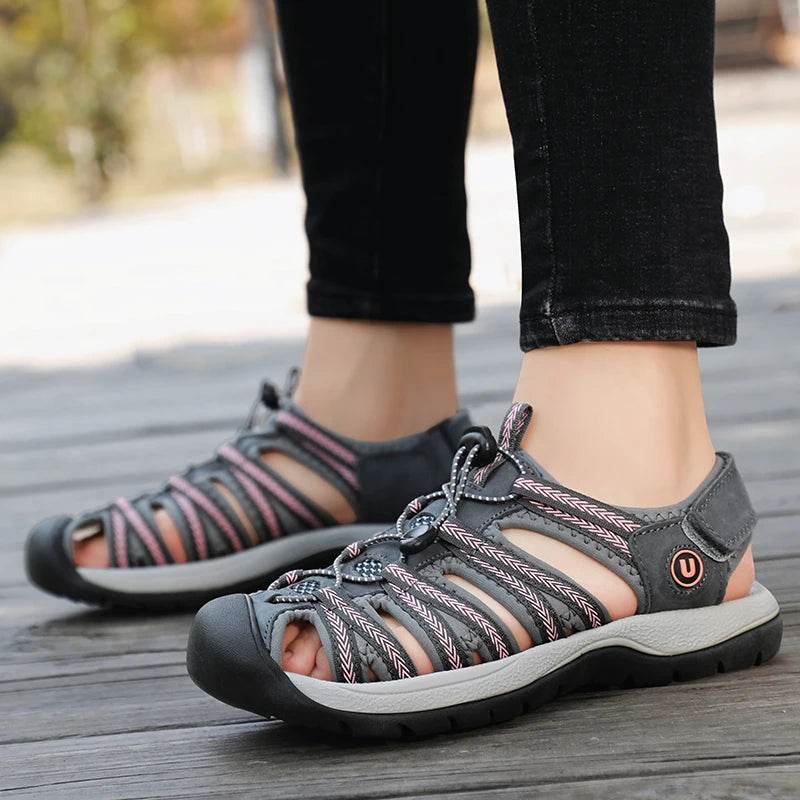 SENLONGBAO Women's Summer Leather Sandals - Comfortable Gladiator Design - Buy Center UK