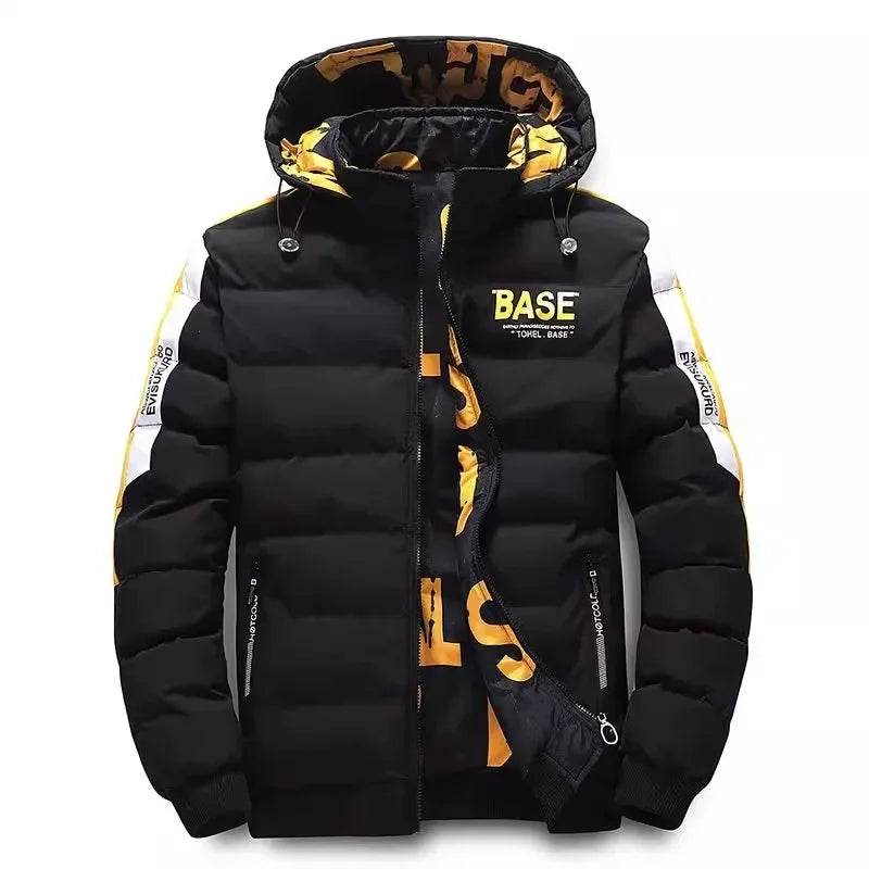Buy Center Men’s Autumn Winter Cotton Jacket - Warm, Padded, Removable Hood - Buy Center UK