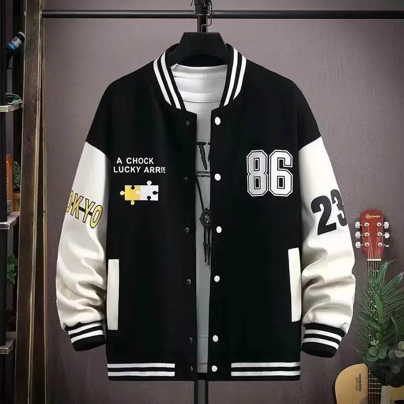 Trendy Men's Baseball Jacket - Casual Loose Fit for Spring & Autumn - Buy Center UK