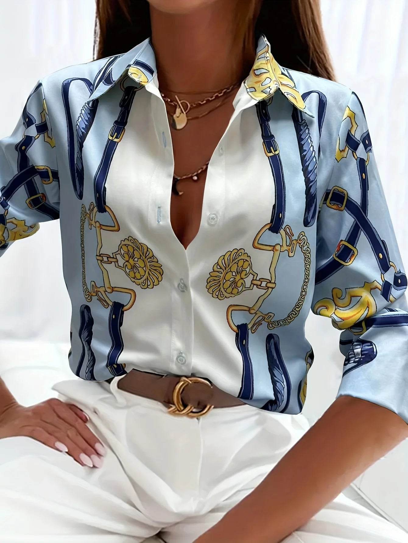 Buy Center Women's Plus Size Button Up Shirt - Retro Elegant Style - Buy Center UK