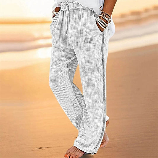 Spring Autumn Men's Wide Leg Pants - Casual Zipper Pockets, Elastic Waist - Buy Center UK