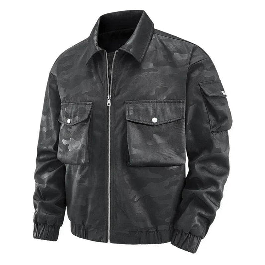 Buy Center Men's White Bomber Jacket - Camouflage, Turndown Collar - Buy Center UK