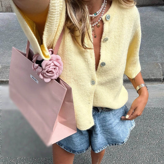 Buy Center Vintage Y2K Cardigan - Women’s Short Sleeve Knitwear - Buy Center UK