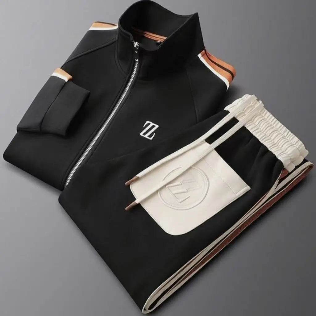 Buy Center Men's Embroidered Sports Jacket & Pants Set - Casual Style - Buy Center UK