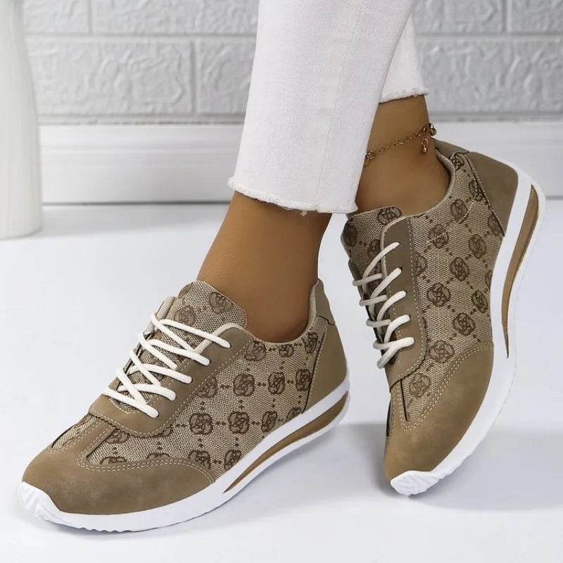 Buy Center Retro Flower Embroidered Sneakers - Lightweight Casual Shoes - Buy Center UK