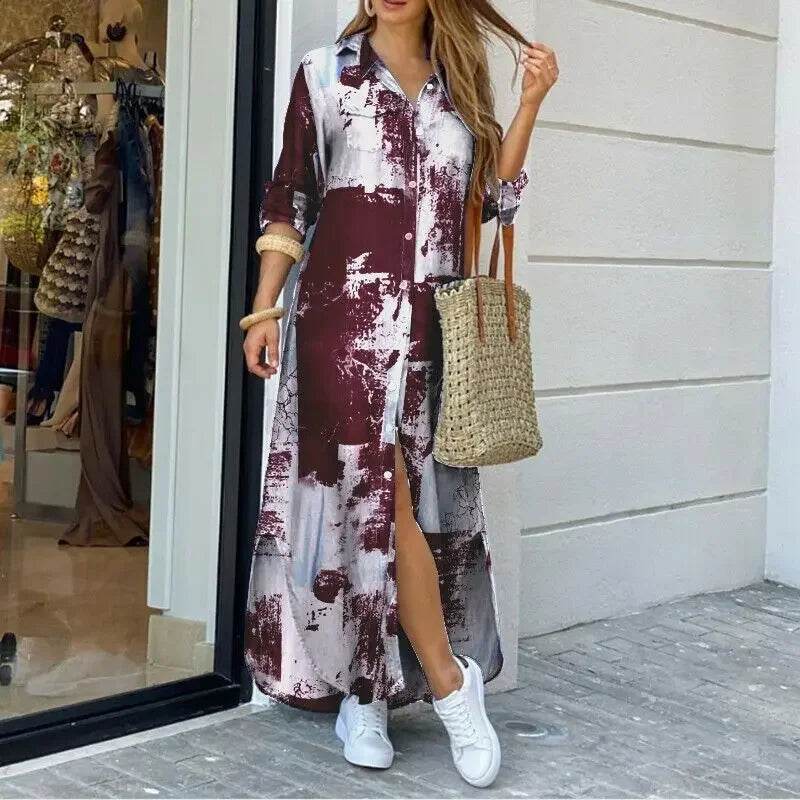 Buy Center Women's Commuter Long Dress - Loose, Casual, Stylish Print - Buy Center UK