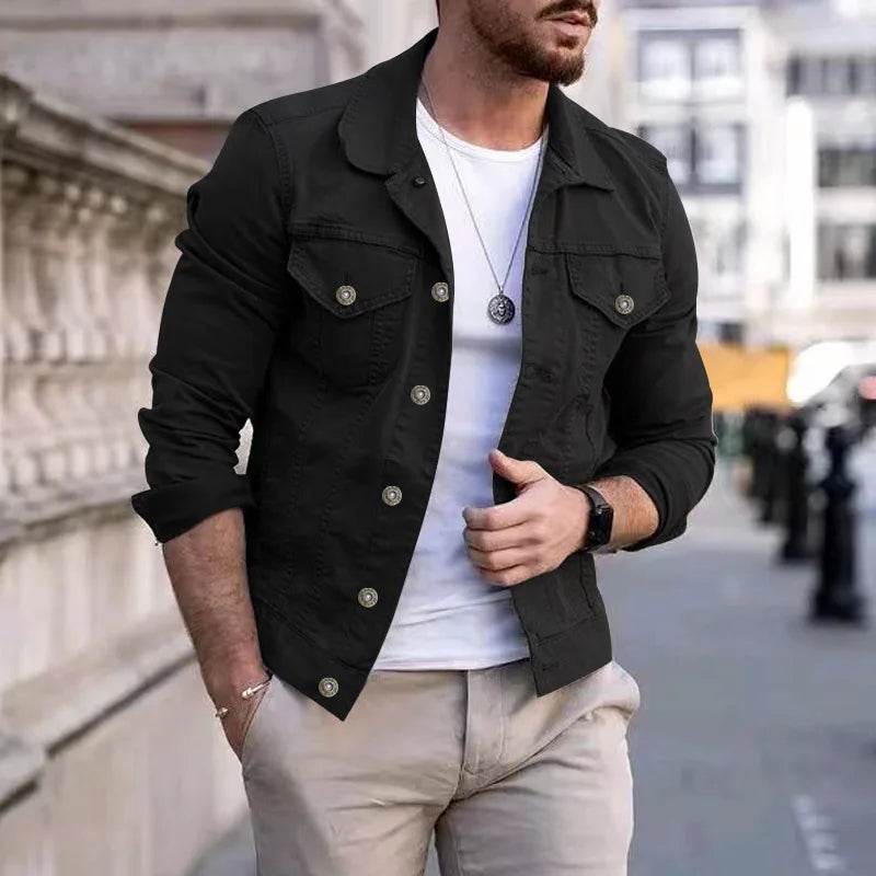 2025 Men's Fashion Denim Jacket - Casual Loose Fit for Autumn - Buy Center UK