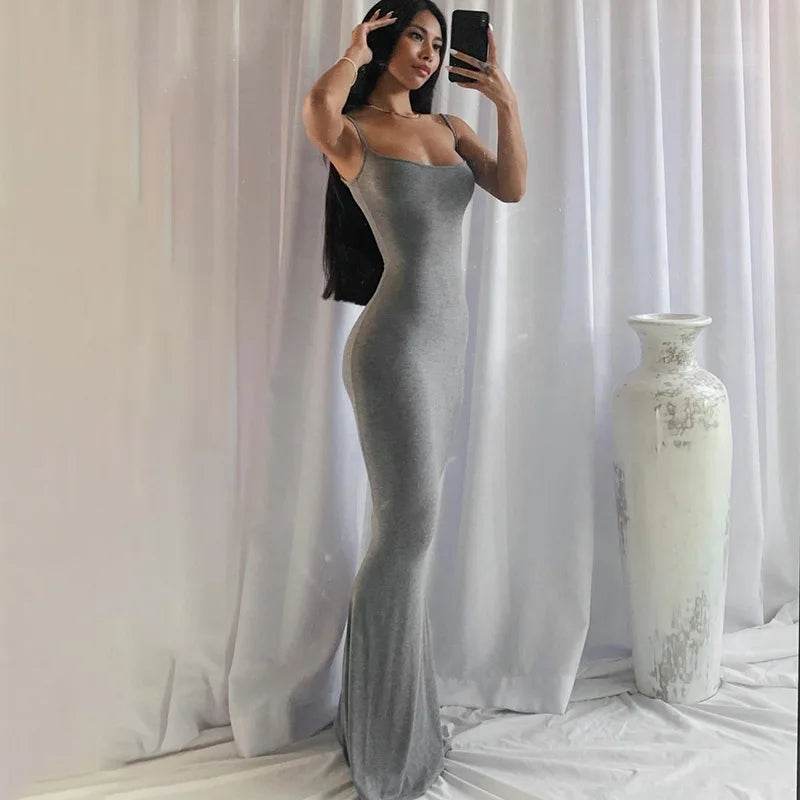 2024 Solid Color Slim Slip Dress - Women's High Step Elegance - Buy Center UK