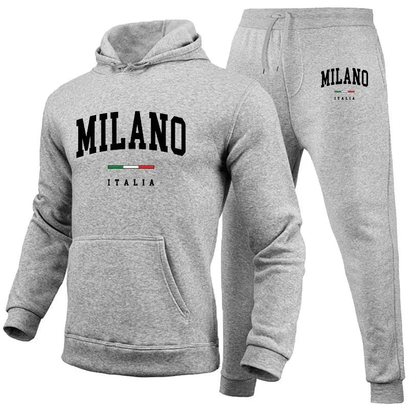Buy Center Men’s Luxury Milano Print Hoodie Set - Casual Streetwear - Buy Center UK