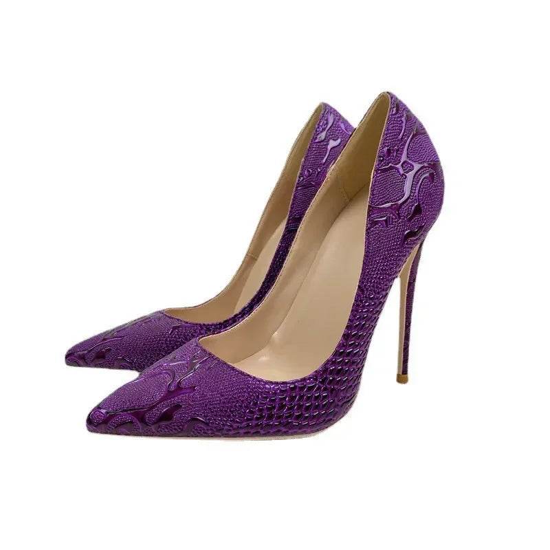 Buy Center Purple Pointy Toe High Heel Shoes - Slip-On Stiletto Pumps - Buy Center UK