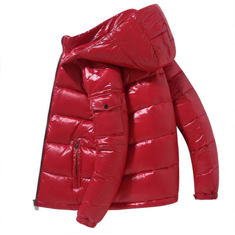 Buy Center Men's Hooded Shiny Puffer Jacket - Warm Winter 4X Size - Buy Center UK