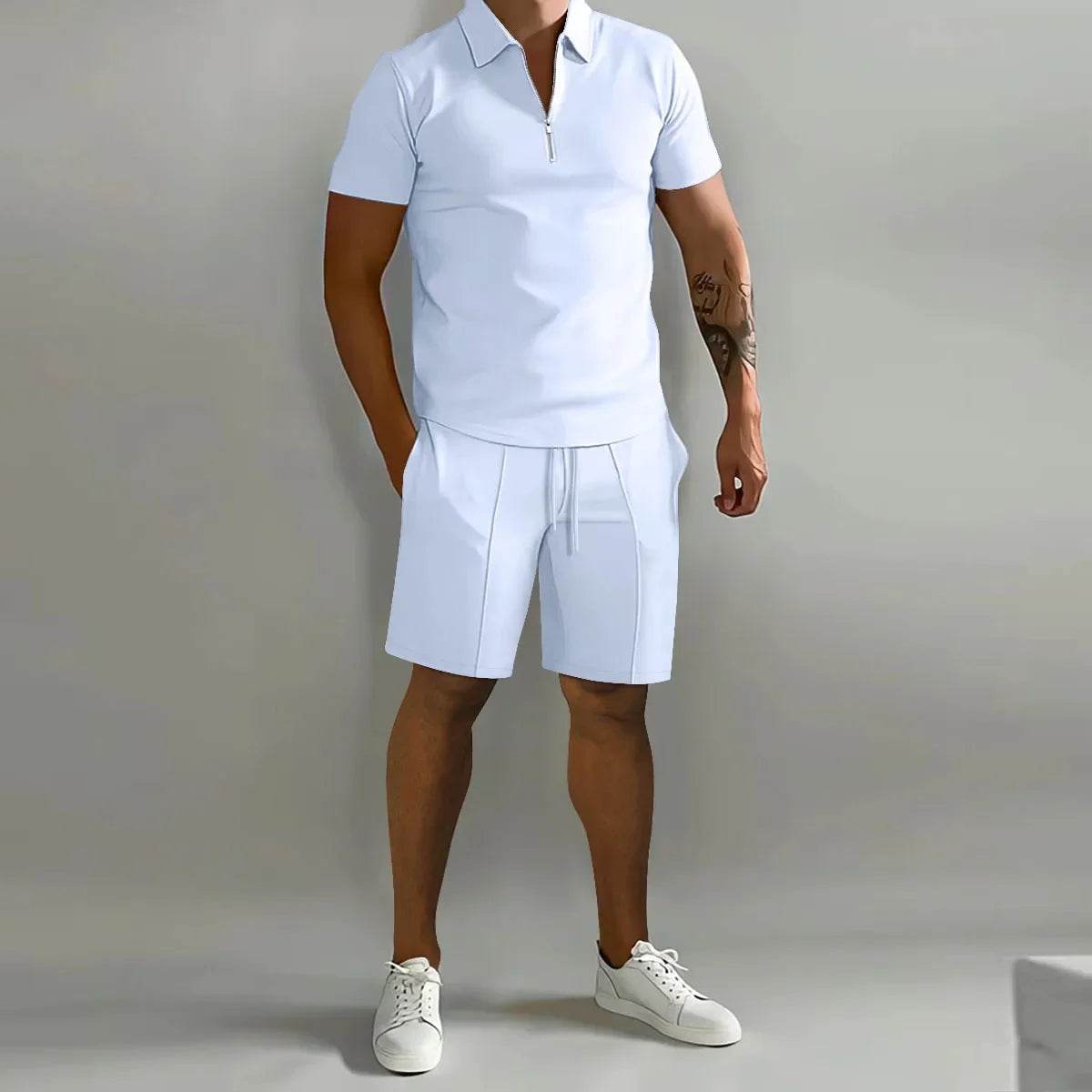 Buy Center Men's Summer Casual Sports Suit - Stylish Polo & Shorts Set - Buy Center UK