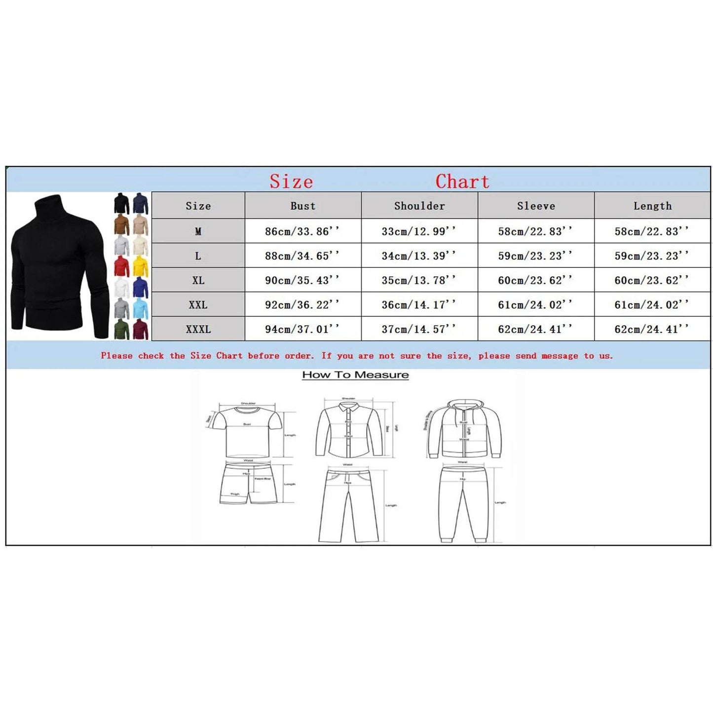 Buy Center Men's Black Turtleneck Sweater - Warm Slim Fit Autumn Top - Buy Center UK
