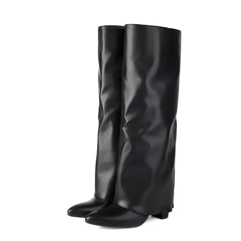 2025 Luxury Knee High Women's Boots - PU Leather, Thick Sole, Stylish - Buy Center UK