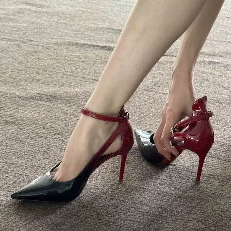 Buy Center Women's Black Red Gradient High Heels - Pointed Toe Style - Buy Center UK