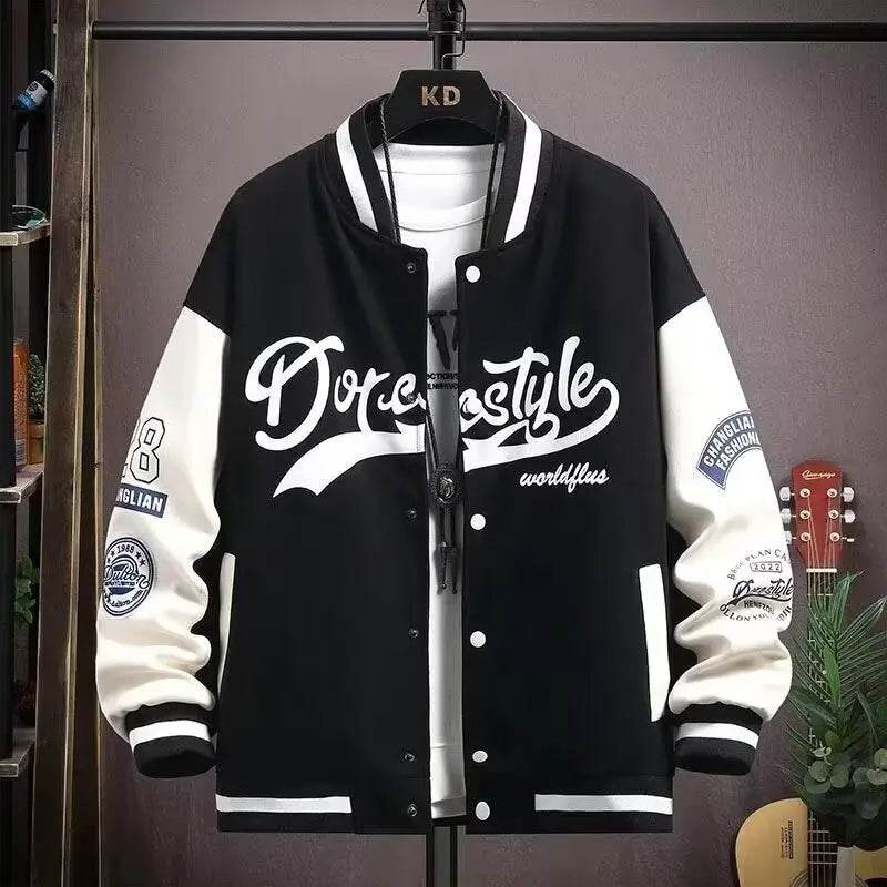 Buy Center Men's Black Baseball Jacket - Trendy Lightweight Sports Wear - Buy Center UK