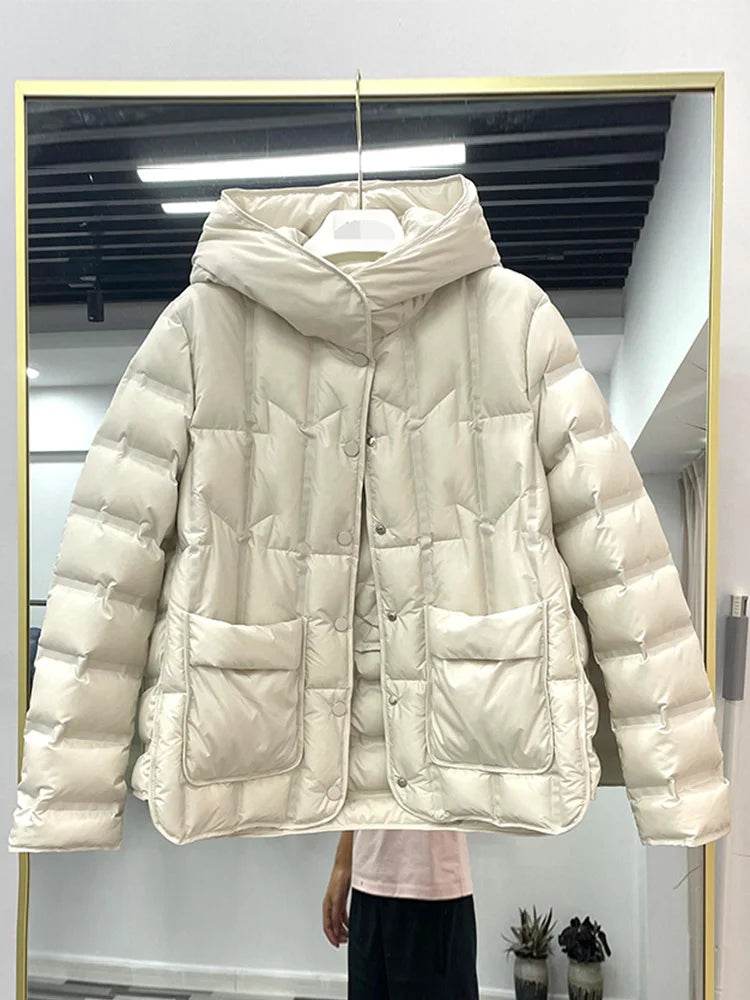 Buy Center Women's 90% White Duck Down Coat - Stylish & Warm - Buy Center UK