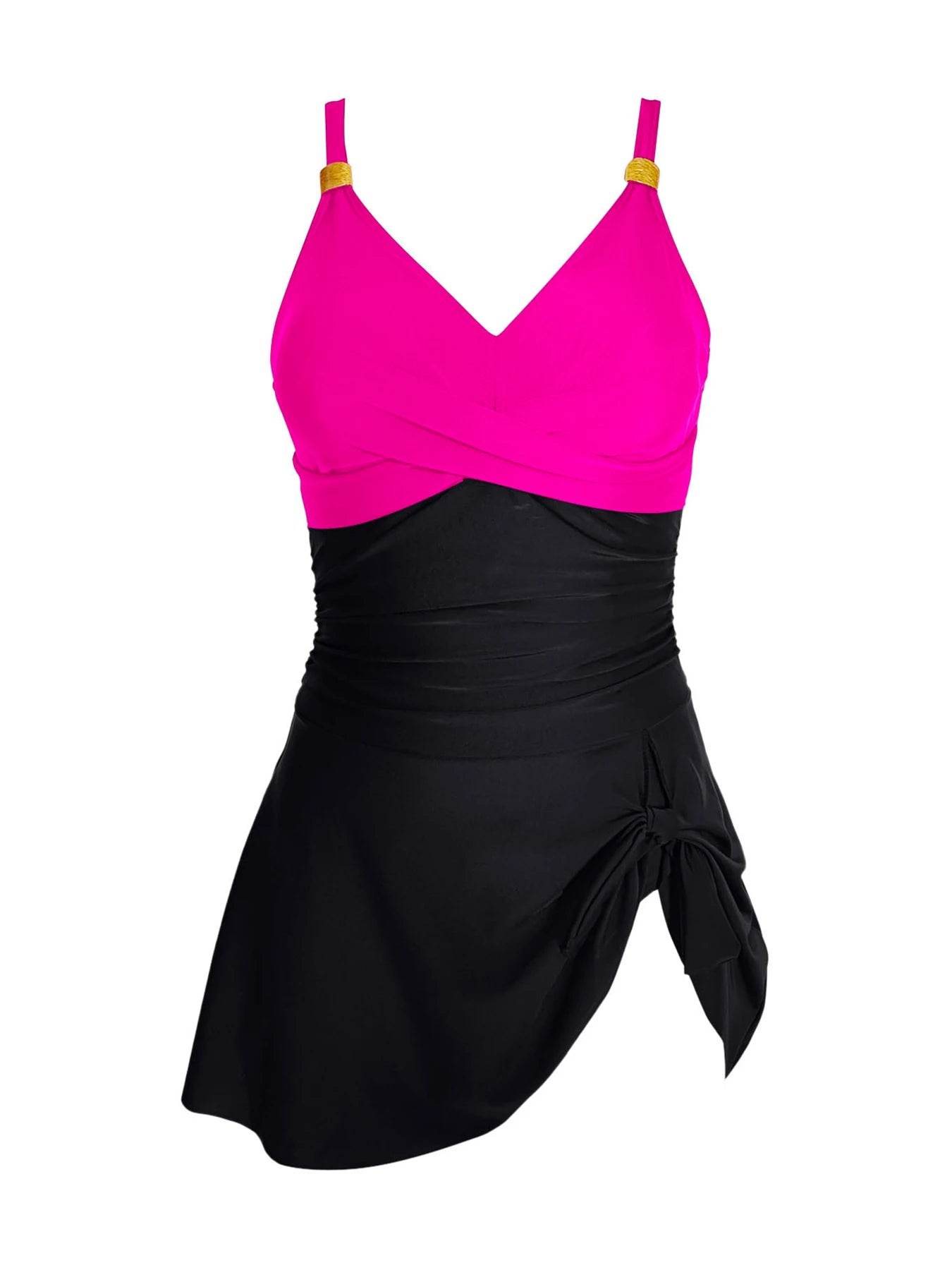 2025 Deep-V Plus Size One Piece Swimsuit - Chic Skirt Design - Buy Center UK