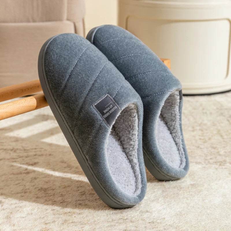 Buy Center Men's Anti-Slip Warm Slippers - Cozy Fur, Winter Comfort - Buy Center UK