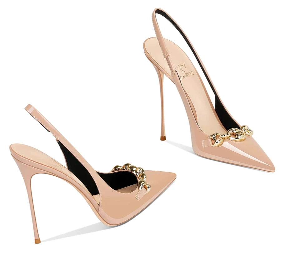 LEOSOXS High Heel Stiletto Pumps - French Style, Thin Buckle Design - Buy Center UK