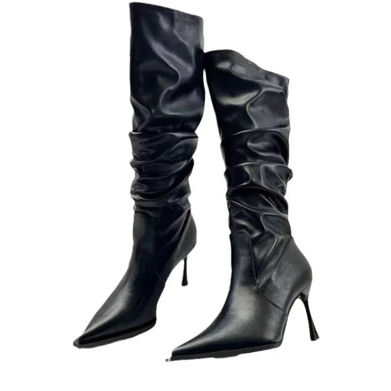 Buy Center Women's Sexy Winter Knee High Boots - Stiletto & Pointed Toe - Buy Center UK
