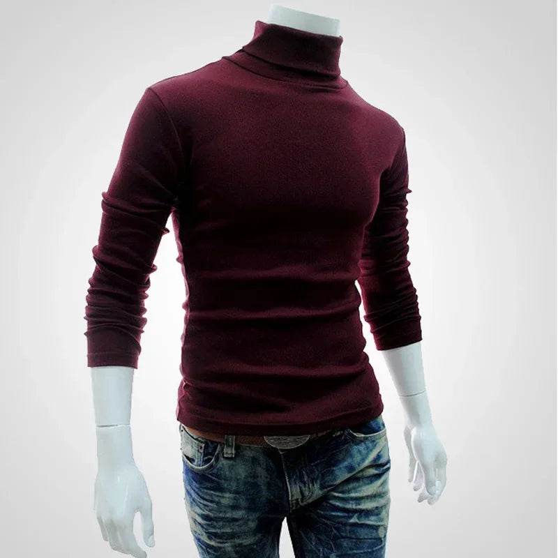 Buy Center Spring Thin Men Turtleneck Sweater - Stylish Black Pullover - Buy Center UK