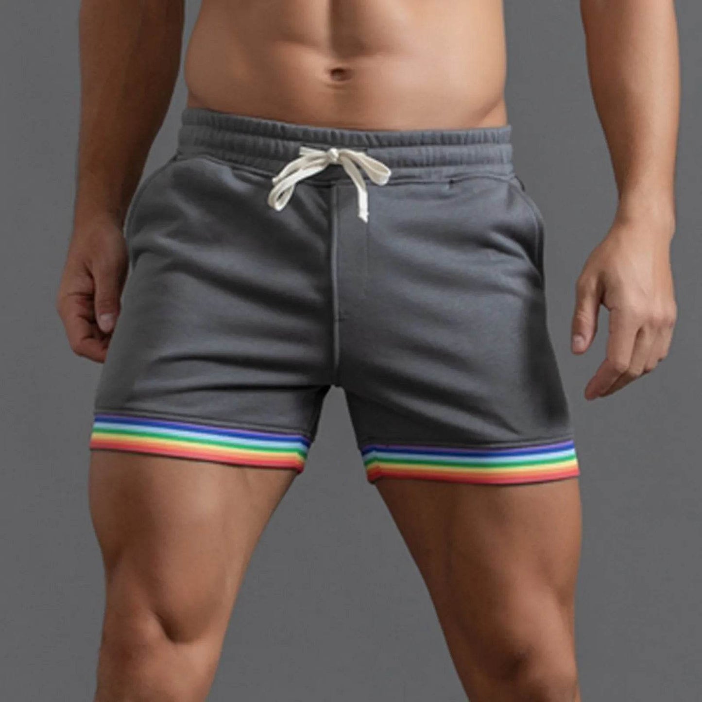 Buy Center Men's Summer Polyester Shorts - Rainbow Colors & Pockets - Buy Center UK