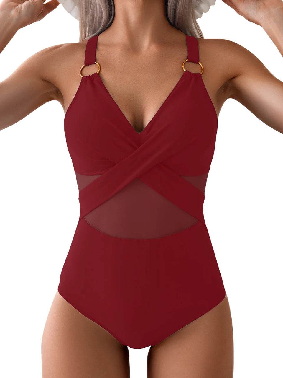 Buy Center 2024 Plain Ruched One-Piece Swimsuit for Women - Buy Center UK