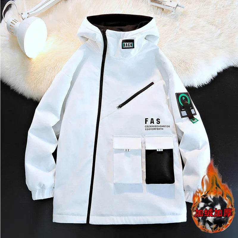 Buy Center Men's Pilot Hooded Jacket - Stylish Zipper, Warm Velvet Lining - Buy Center UK