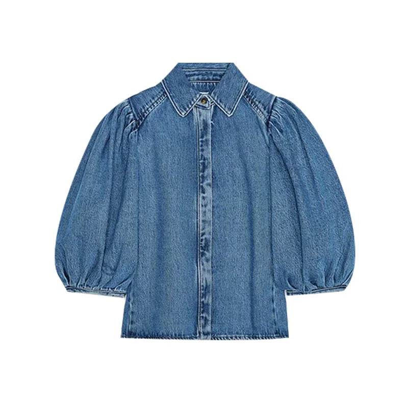 Buy Center Women's Puff Sleeve Shirt - Stylish Spring Streetwear Blouse - Buy Center UK