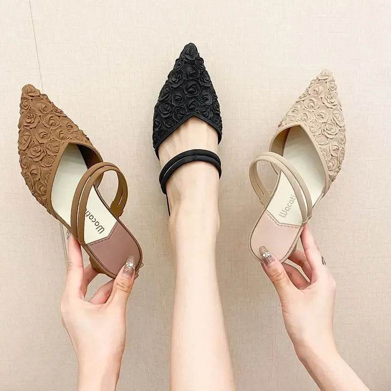 Buy Center Women's Waterproof Summer Shoes - Pointed Toe & Thick Heel - Buy Center UK