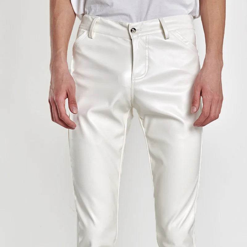 Buy Center Men's PU Leather Pants - Slim Fit Rock Style Trousers - Buy Center UK