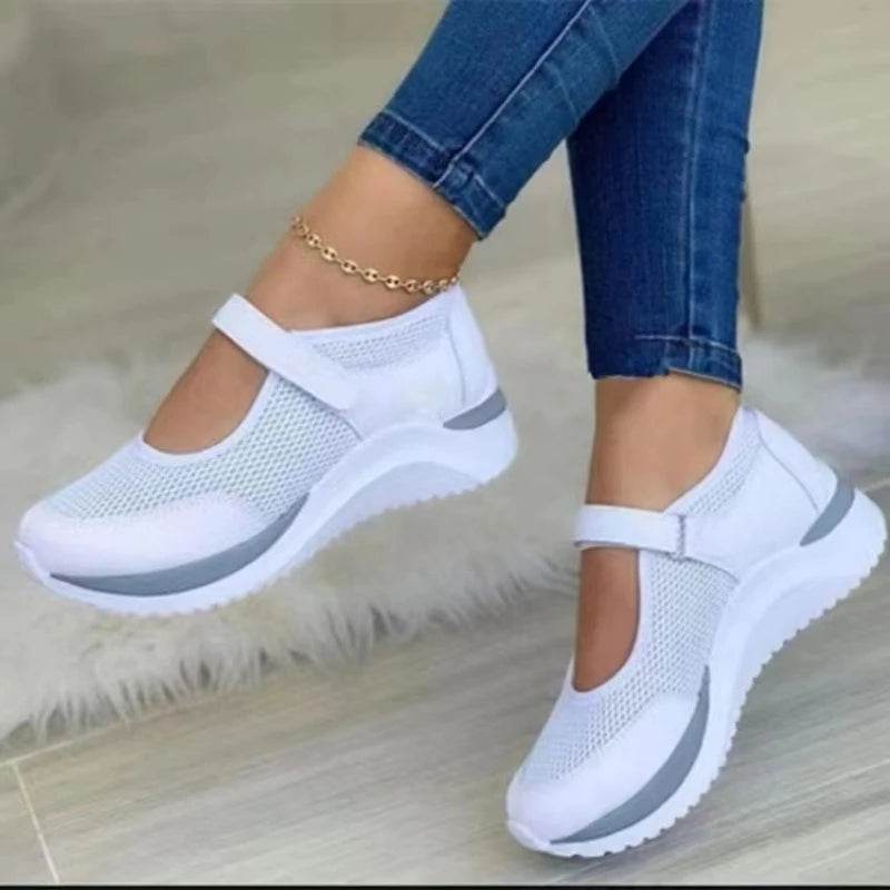Stylish Women's Vulcanized Sneakers - Breathable Platform Flats - Buy Center UK