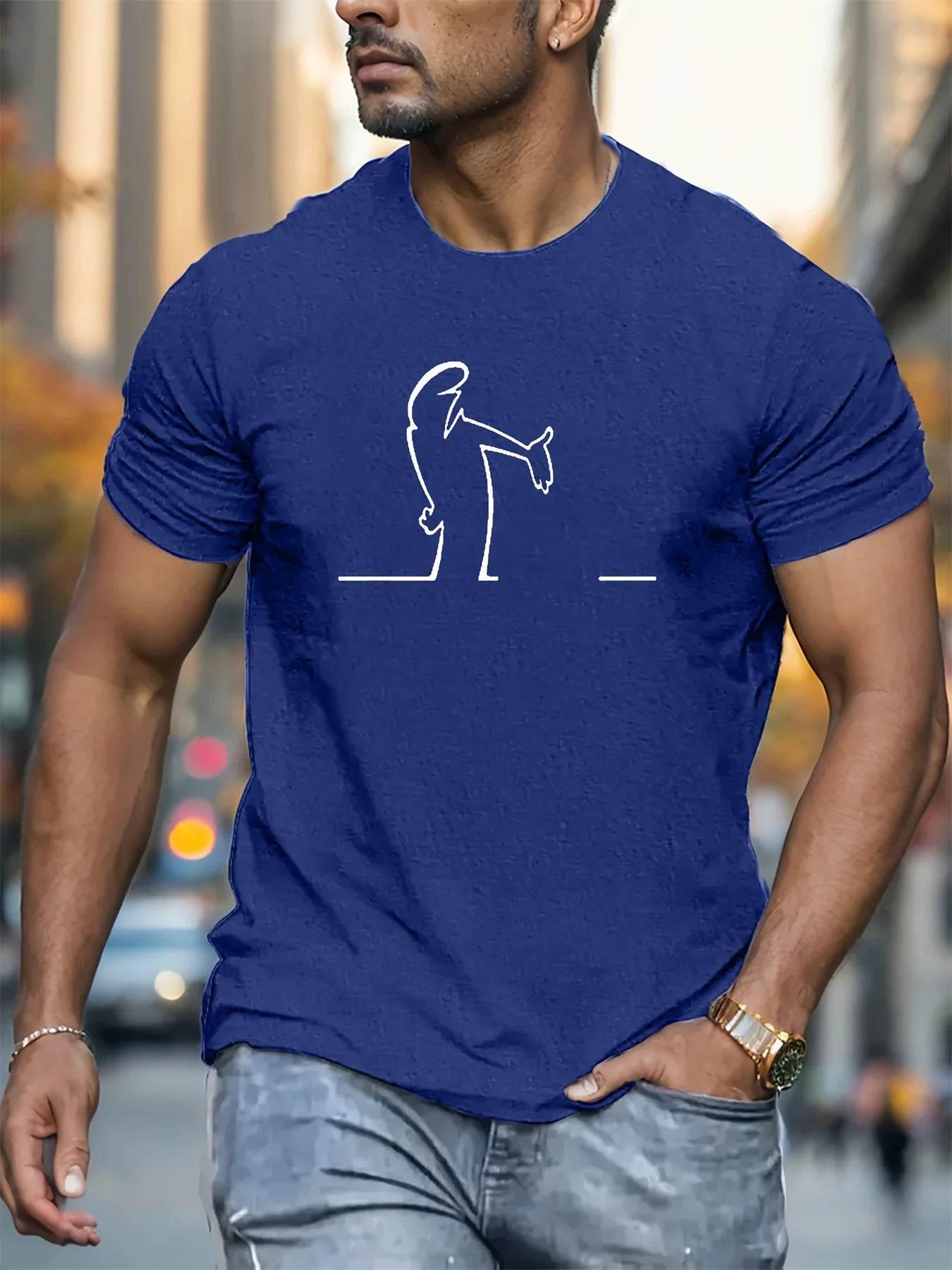 Buy Center Men's 100% Cotton Casual T-Shirt - Fun Pattern, Summer Fit - Buy Center UK