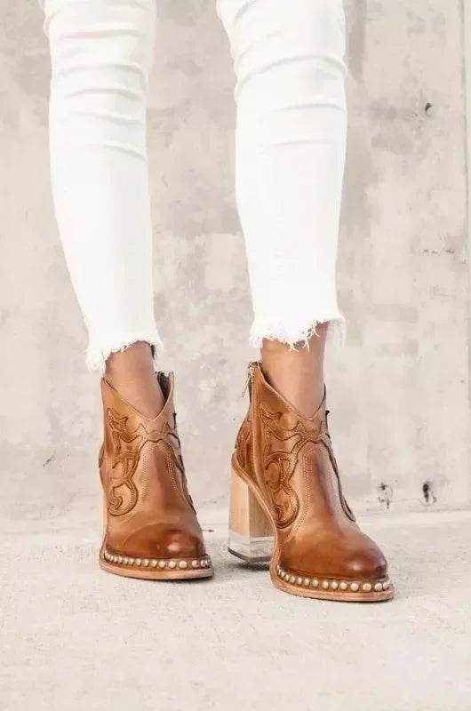 Buy Center Female Ankle Boots - Stylish British Embroidered Design - Buy Center UK