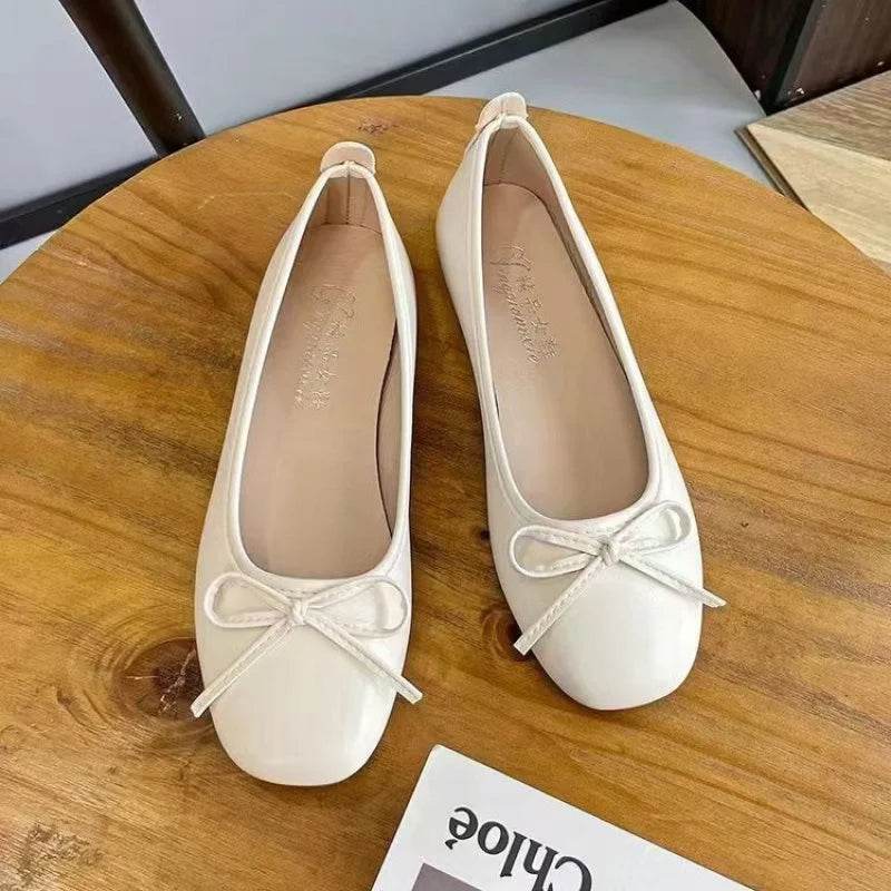 Buy Center Charming Square Toe Flats - Stylish Bowknot Design - Buy Center UK
