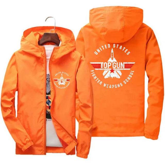 Buy Center Top Gun Fighter Pilot Windbreaker Jacket - Slim Fit Hoodie - Buy Center UK