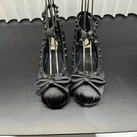 Buy Center 2023 Satin Ballet Shoes - Bow Detail, Flat Bottom Style - Buy Center UK