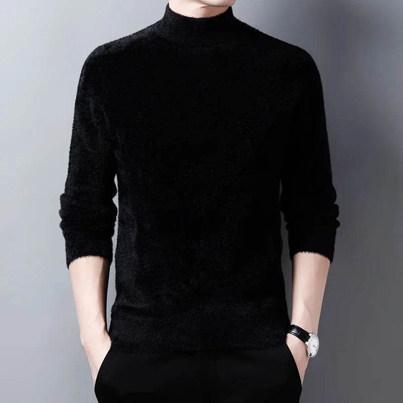 Buy Center Men's Imitation Mink Cashmere Turtleneck Pullover Sweater - Buy Center UK