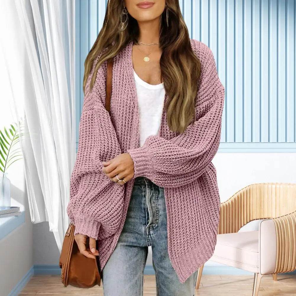Buy Center Women's Solid Color Cardigan Sweater - Open Front Design - Buy Center UK