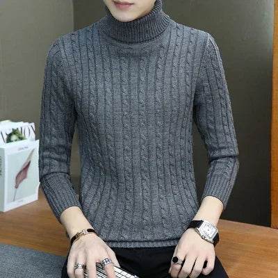 Buy Center Korean Slim Turtleneck Sweater - Warm Knit for Men - Buy Center UK