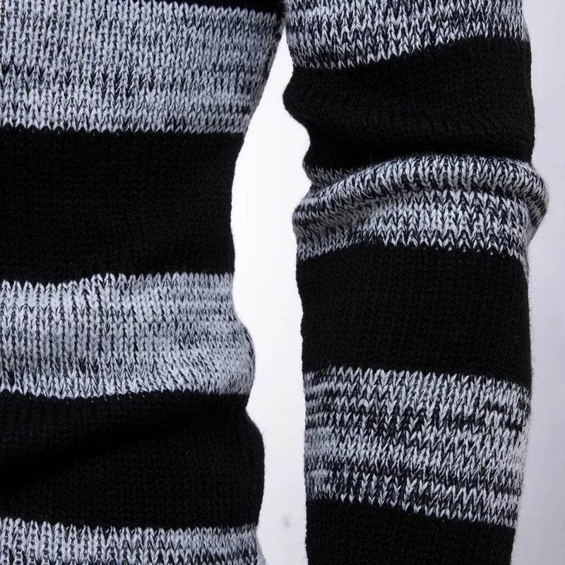 Buy Center High Neck Stripe Sweater - Slim Fit Long Sleeve Pullover - Buy Center UK