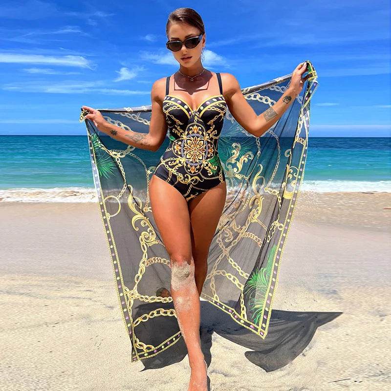 2024 Floral Printed Women’s Bikini Set - Push Up & Strappy Design - Buy Center UK