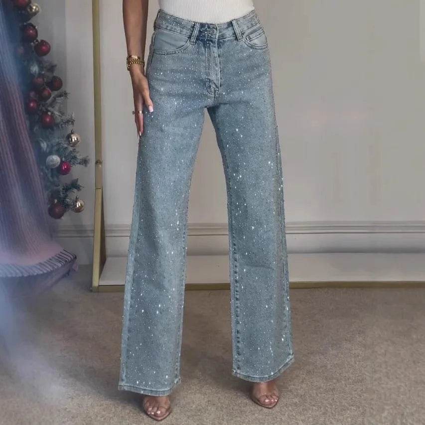 Buy Center Women's High Waist Straight Jeans - Distressed Vintage Style - Buy Center UK