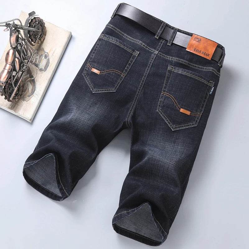 Buy Center Men's Denim Shorts - Classic Black & Blue Slim Fit - Buy Center UK