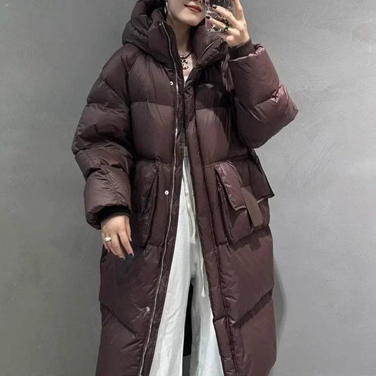 OFTBUY Women's Down Jacket - Waterproof Fluffy Knee-Length Parka - Buy Center UK