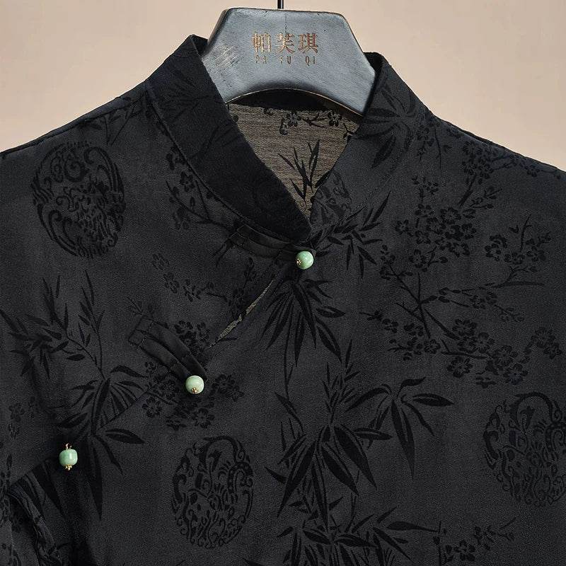 Retro Thin Shirt - Elegant Chinese Style Short Sleeve T-shirt - Buy Center UK