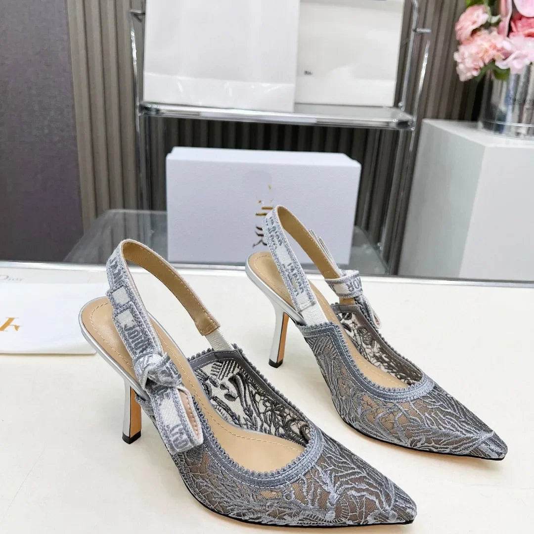 Buy Center Pointed Toe Lace High Heels Sandals - Butterfly Knot Design - Buy Center UK