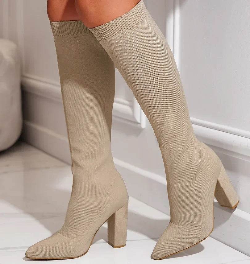 Buy Center Plus Size 42 Knee High Platform Boots - Stylish & Comfy - Buy Center UK